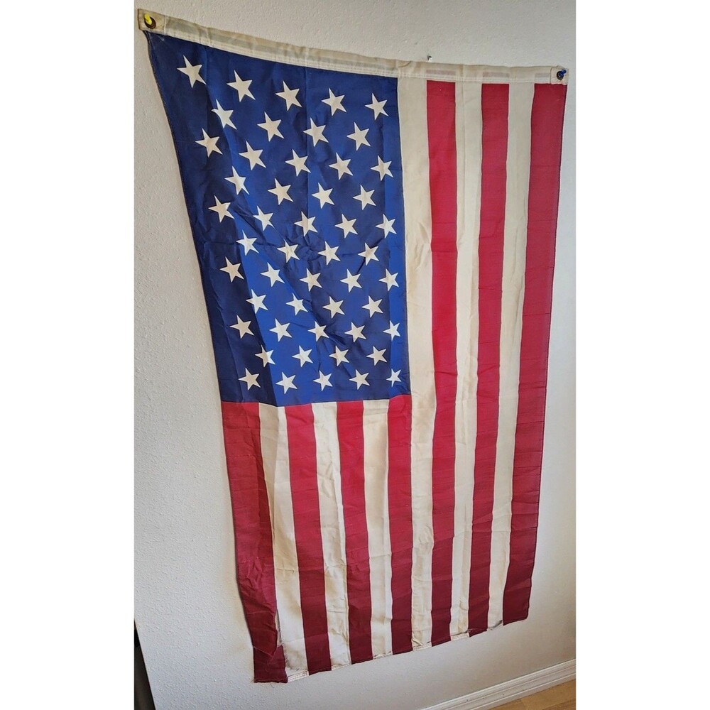 Vintage American Flag 3’x5’ 50 Star FMA Certified 100% Nylon Made USA Grommets